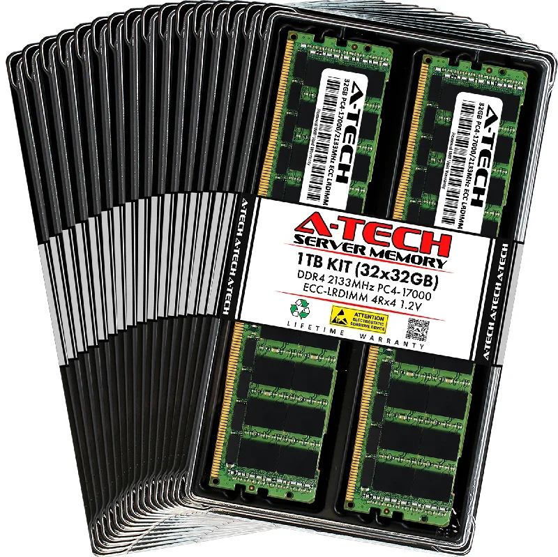 1TB Kit (32 x 32GB) 4Rx4 DDR4-2133 PC4-17000L LRDIMM ECC Load Reduced 1.2V 288-Pin Server Memory RAM 1TB Kit (32 x 32GB) 4Rx4 DDR4-2133 PC4-17000L LRDIMM ECC Load Reduced 1.2V 288-Pin Server Memory RAM