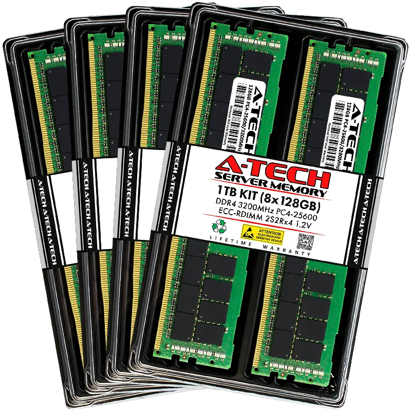 1TB Kit (8 x 128GB) 2S2Rx4 (4Rx4) DDR4-3200 PC4-25600R RDIMM ECC Registered 1.2V 288-Pin Server Memory RAM 1TB Kit (8 x 128GB) 2S2Rx4 (4Rx4) DDR4-3200 PC4-25600R RDIMM ECC Registered 1.2V 288-Pin Server Memory RAM